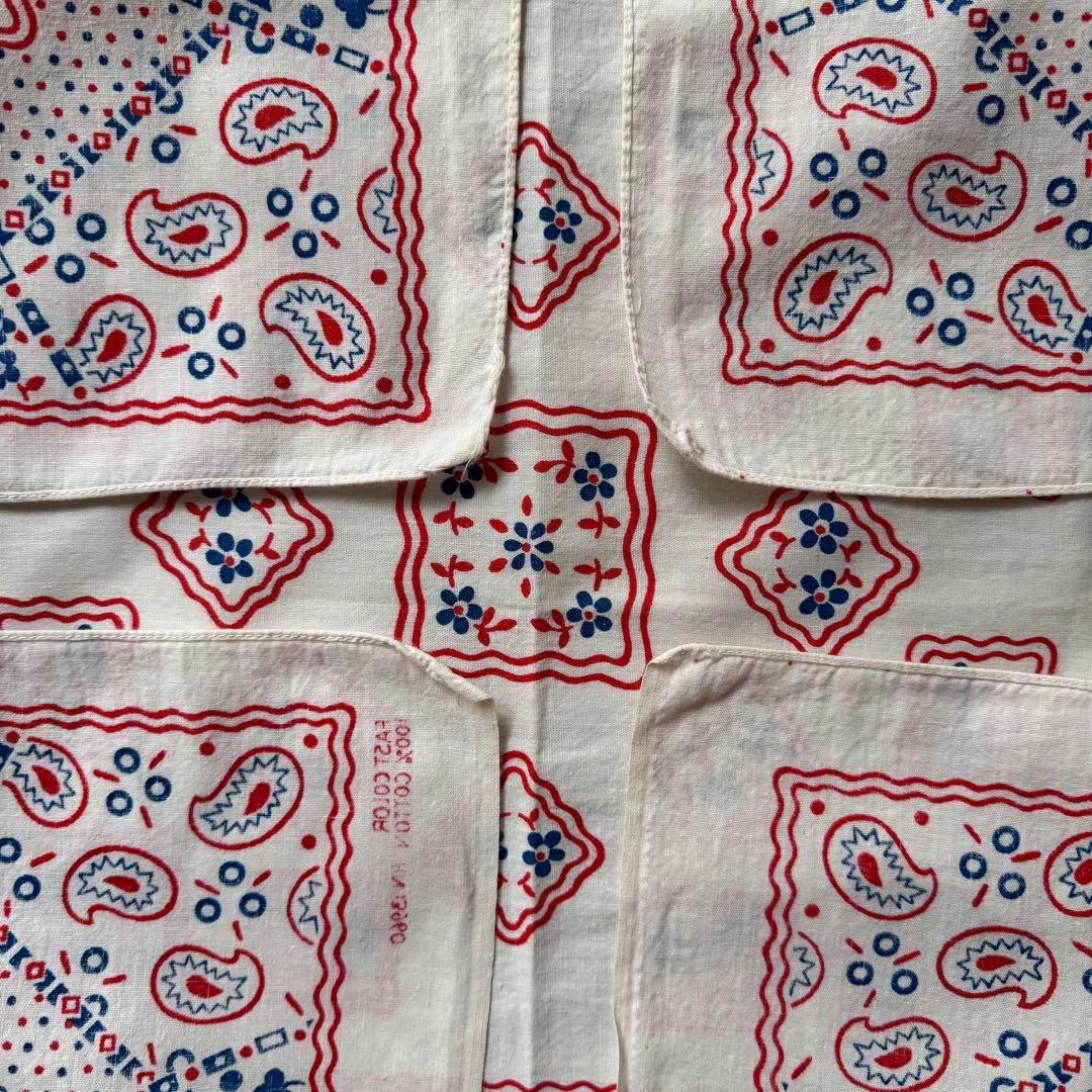 希少 70s クッキー　トリコカラー　ヴィンテージバンダナ