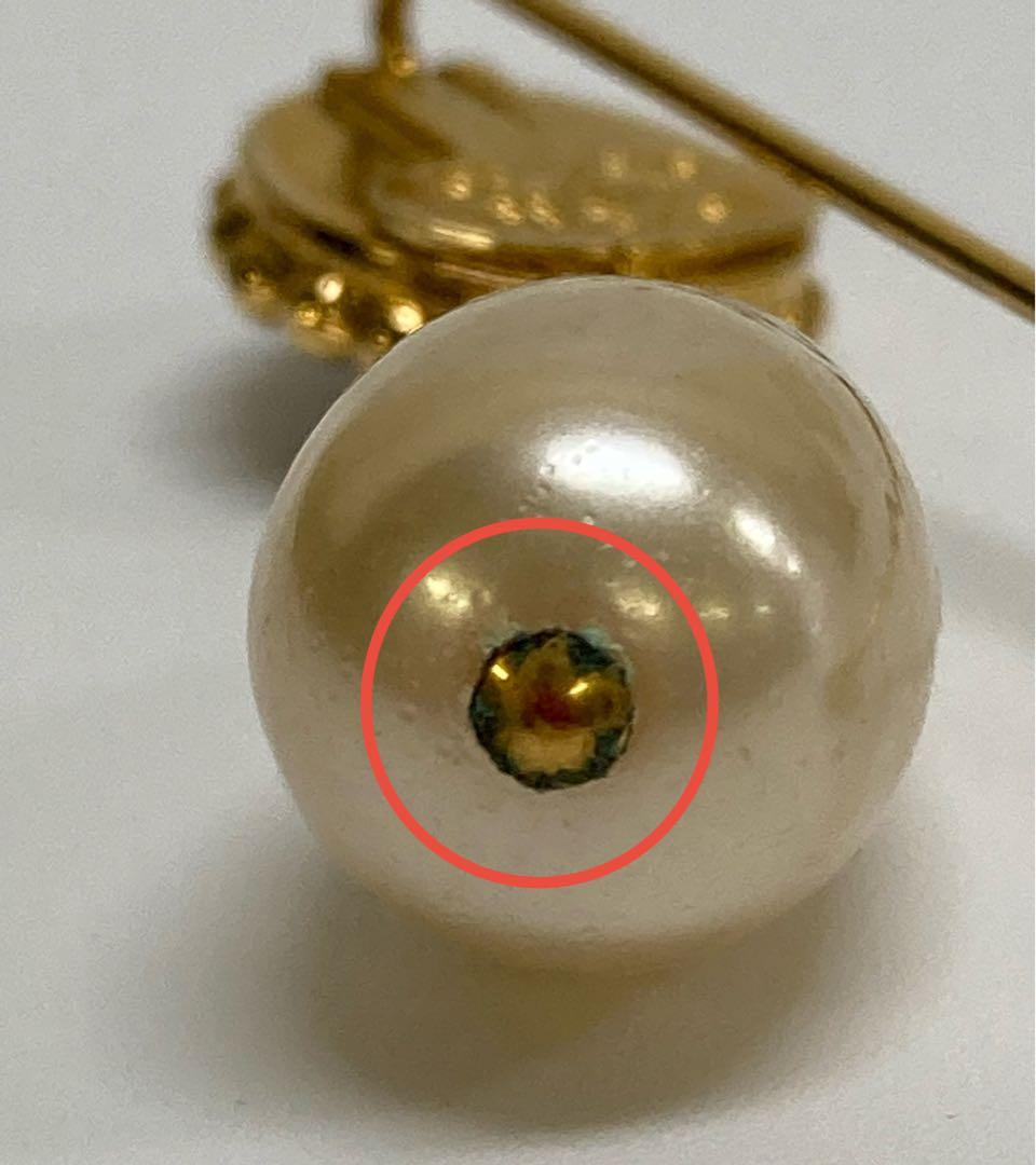 シャネル/CHANEL クローバーモチーフ ピンブローチ フェイクパール