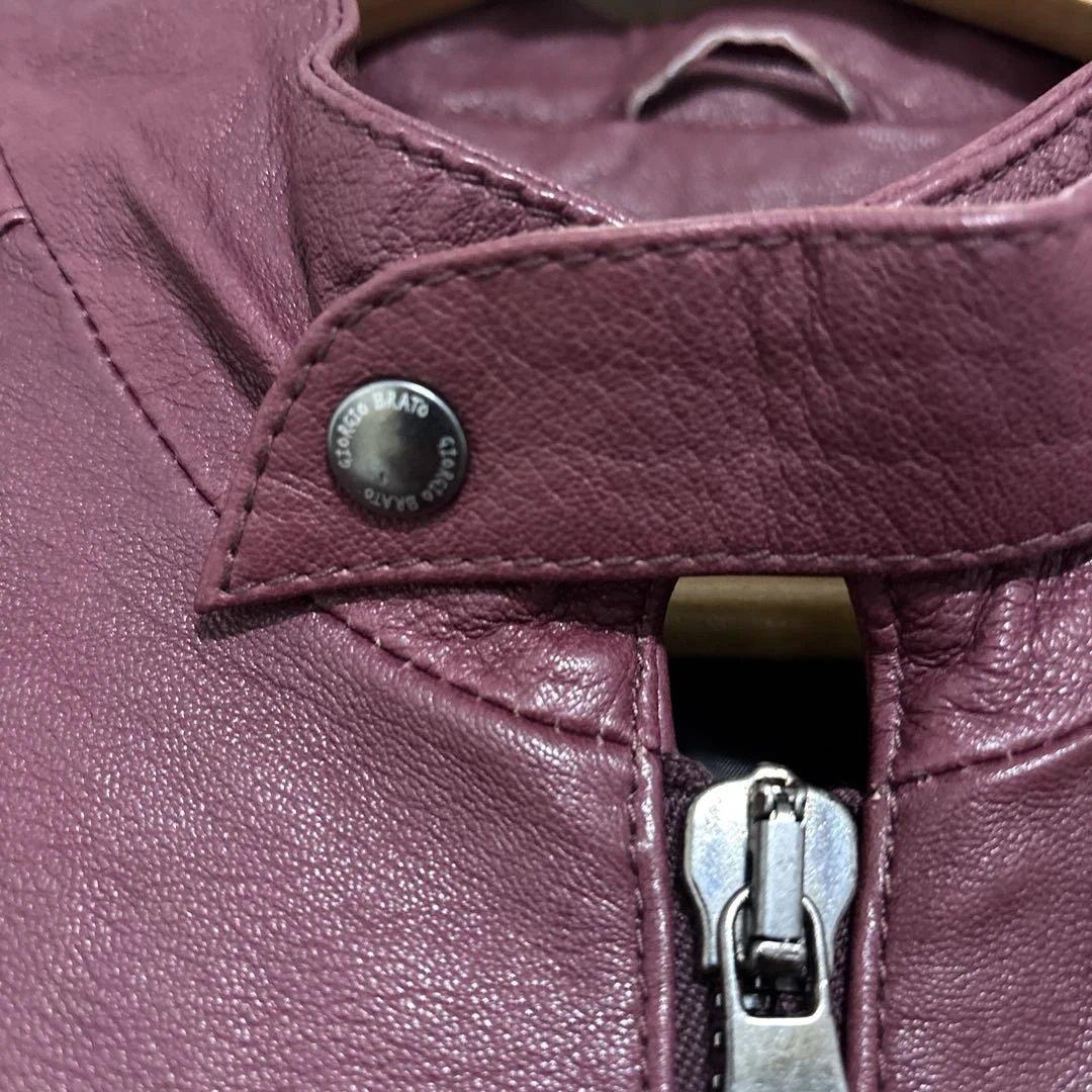 ジョルジオブラット バーガンディ レザー シングルライダース