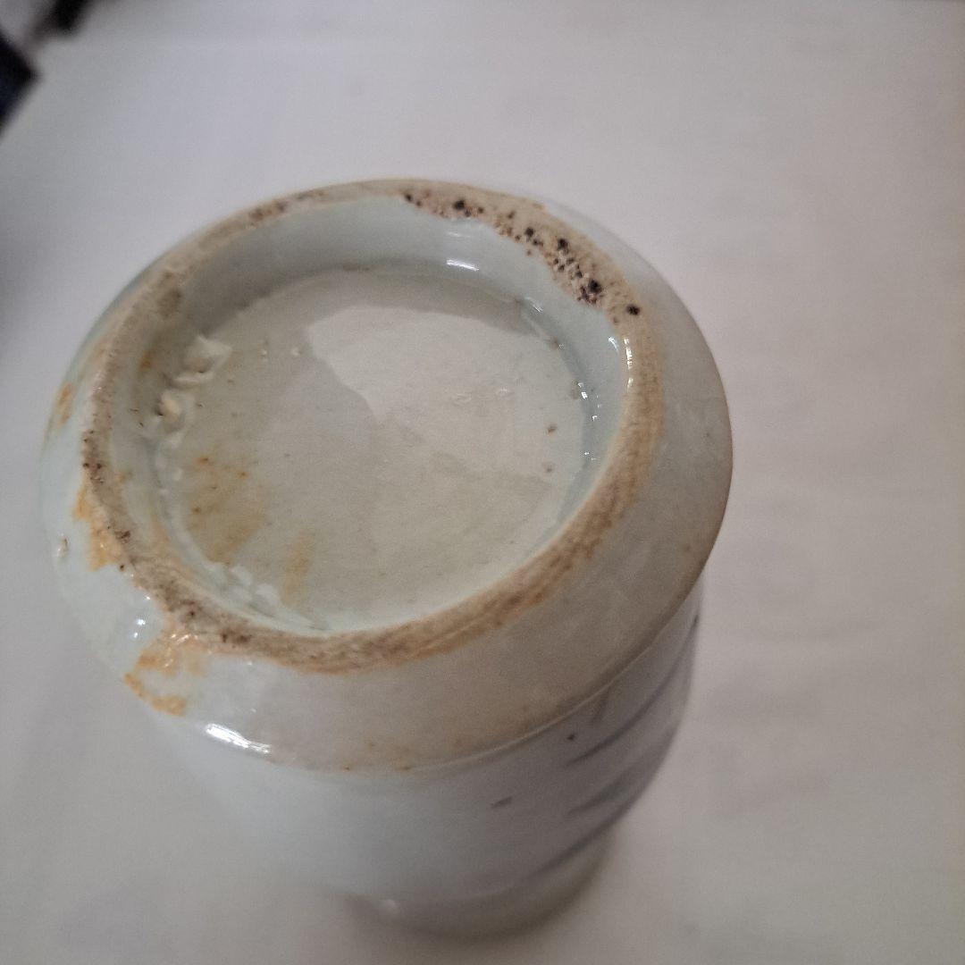 江戸初期 呉須染付 偏古瓶 伊万里染付 あやめ図