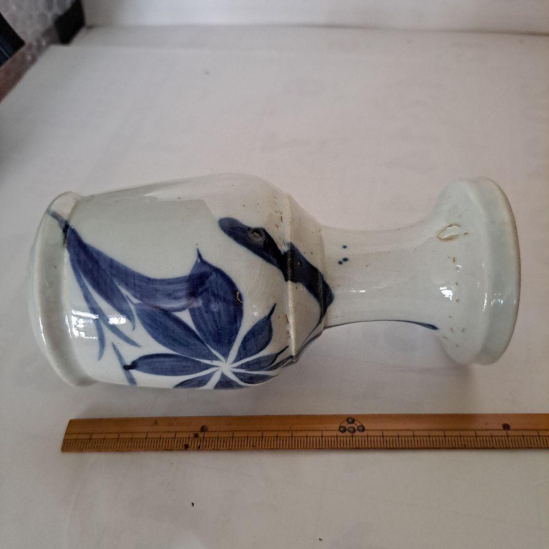 江戸初期 呉須染付 偏古瓶 伊万里染付 あやめ図