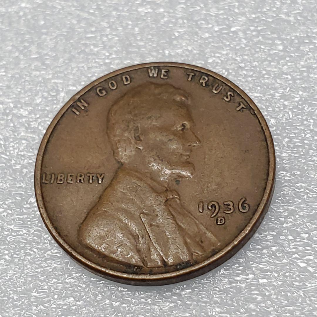 3907. 1936年 D アメリカ リンカーン 1セント 海外硬貨 - メルカリ
