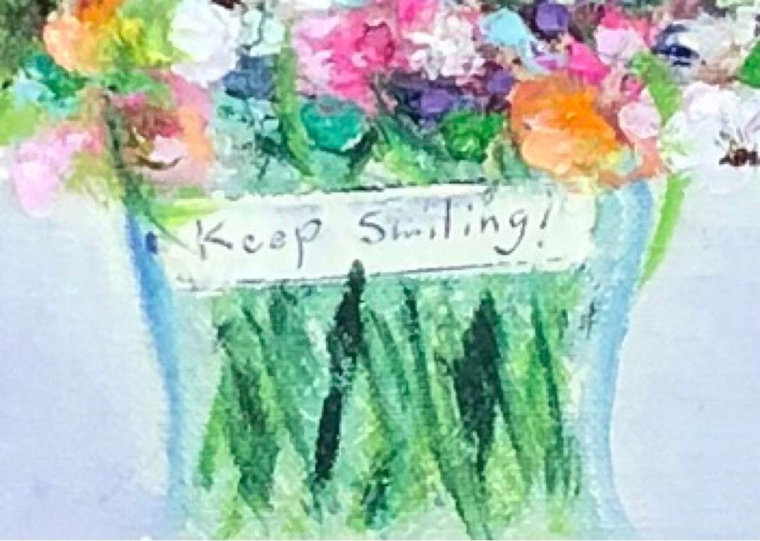 絵画　油絵　原画　一点物　花　レトロ　アート　プレゼント　インテリア　SM