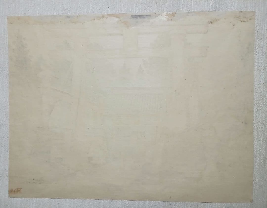 定石塊石の版画吉田神社と富士（富士25景の内)昭和