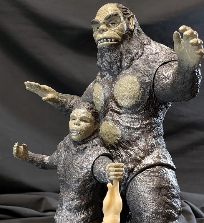 獣人雪男（エクスプラス）ソフビ 親子２体セット＋ＮＧ版頭胴体部アタッチメント