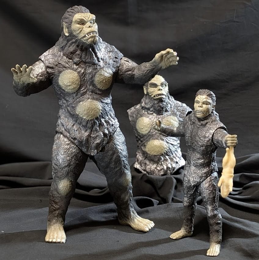 獣人雪男（エクスプラス）ソフビ 親子２体セット＋ＮＧ版頭胴体部アタッチメント