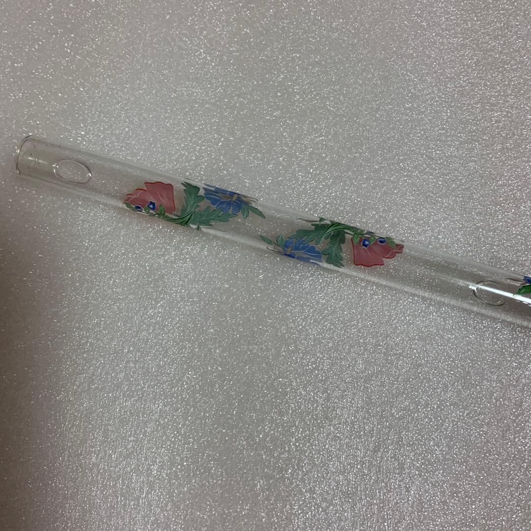 HALL クリスタルフルートC菅 Poppy 花柄デザイン