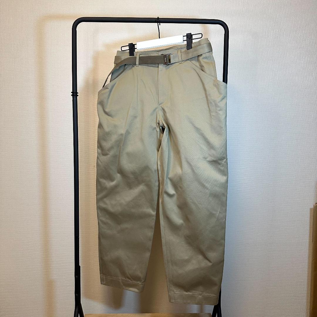 sacai サカイ 25SS コットンチノパンツ ベージュ サイズ2 SACAI 25SS Cotton Chino Pants ベージ サイズ 0 25-03894M サカイ