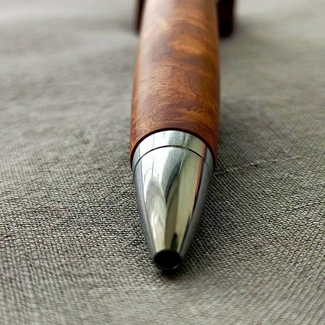 特上花梨瘤 ハンドメイド 木軸ボールペン G2 天然木 シルバー