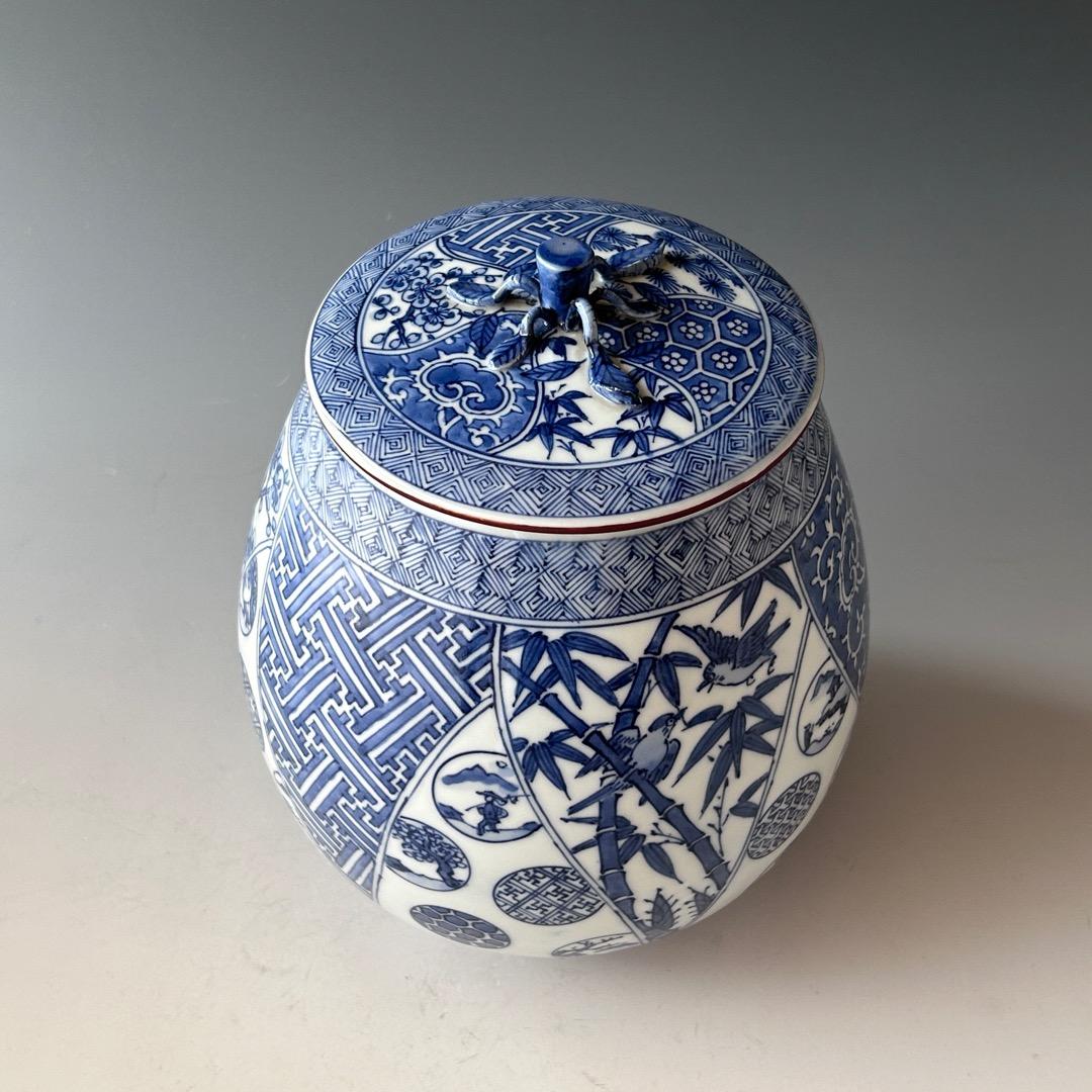 茶道具祥瑞芋頭水指和泉寛斎共箱京焼棚茶会稽古染付