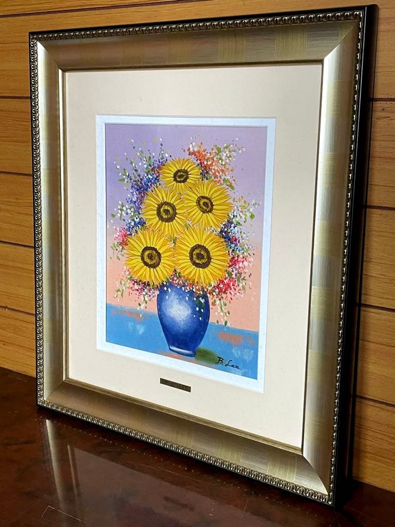 Bryan Lee 油彩画 ひまわりの花束