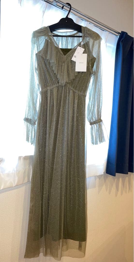 高 品質ファッション - Ameri vintage/GLITTER FRILL COLLAR DRESS