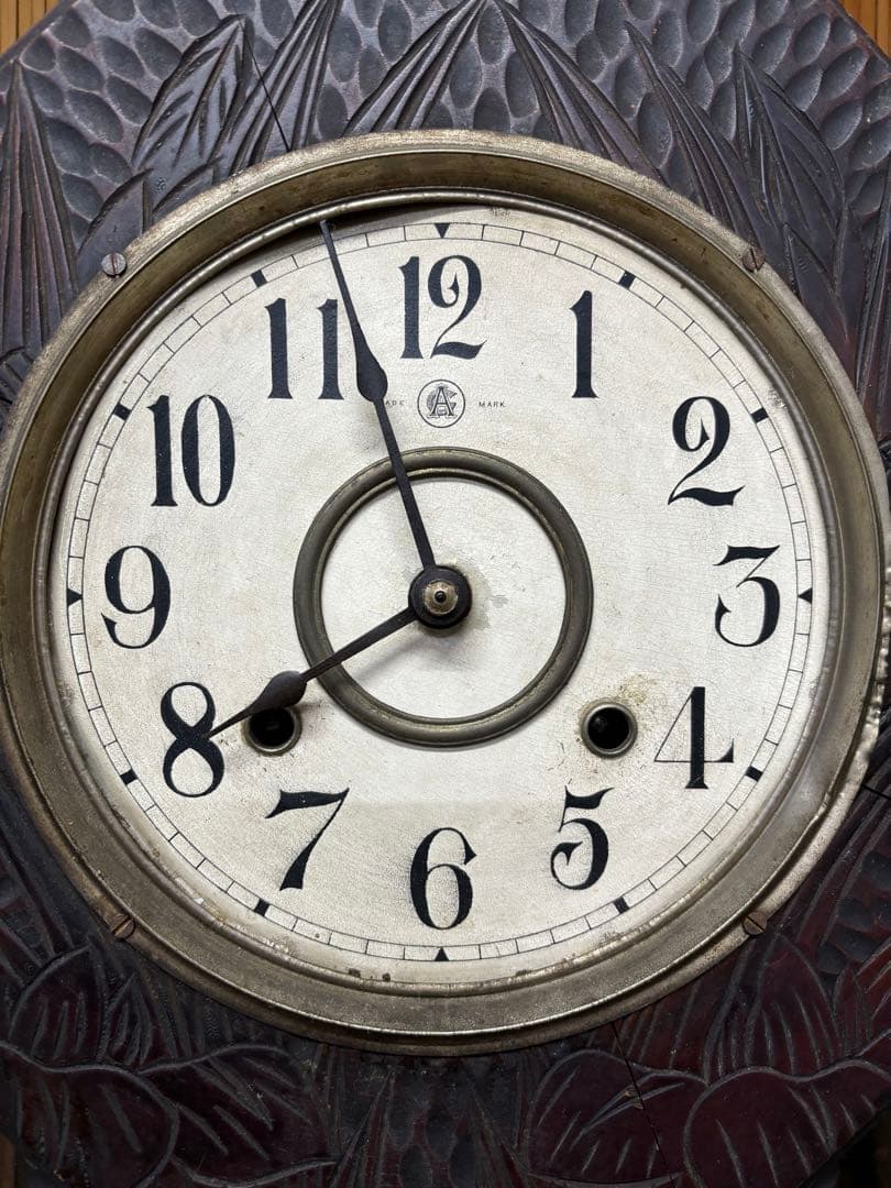 愛知時計 柱時計 ゼンマイ式 ボンボン時計 振り子時計 昭和レトロ 八角時計