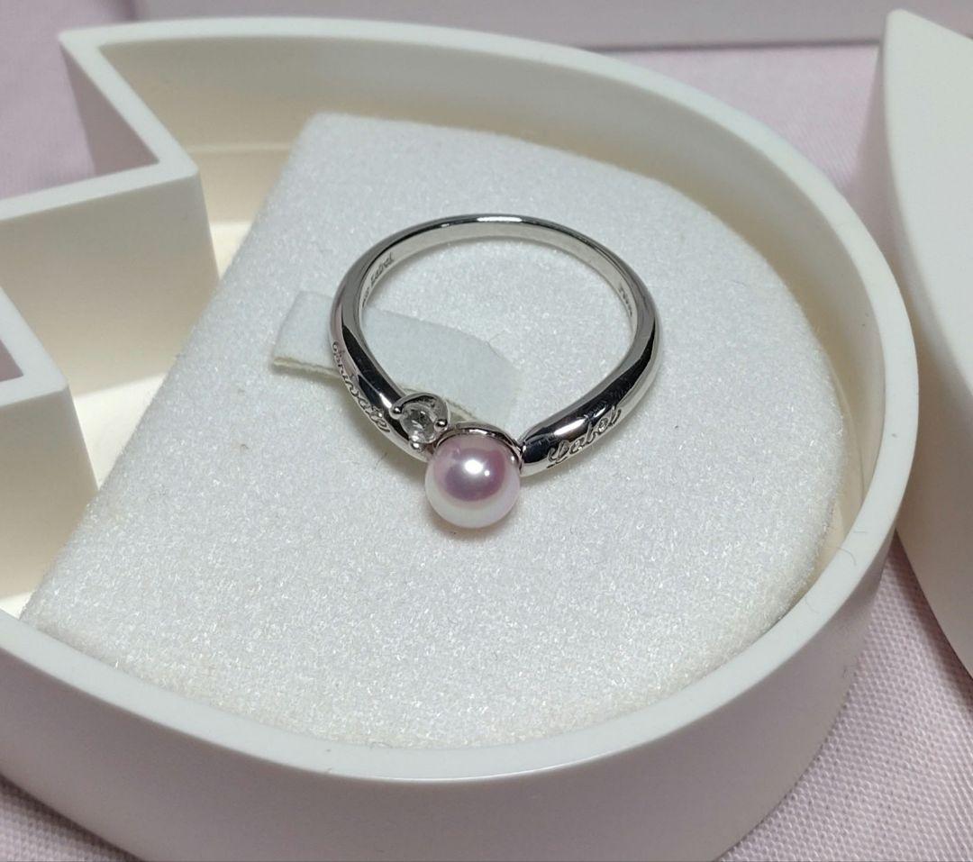 Private Label ダイヤモンド、ピンクパール付きプラチナリング【新品】