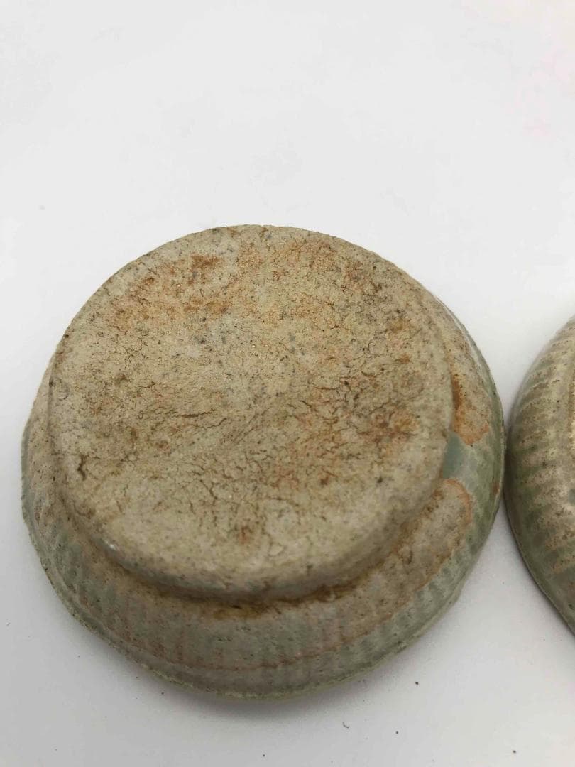 北宋時代 青白磁貼花牡丹文合子 香盒 香合 茶道具 香道具 (F-56)