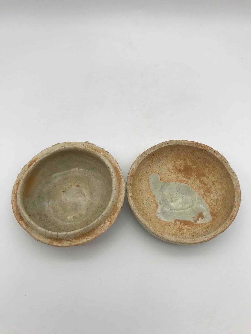 北宋時代 青白磁貼花牡丹文合子 香盒 香合 茶道具 香道具 F 56