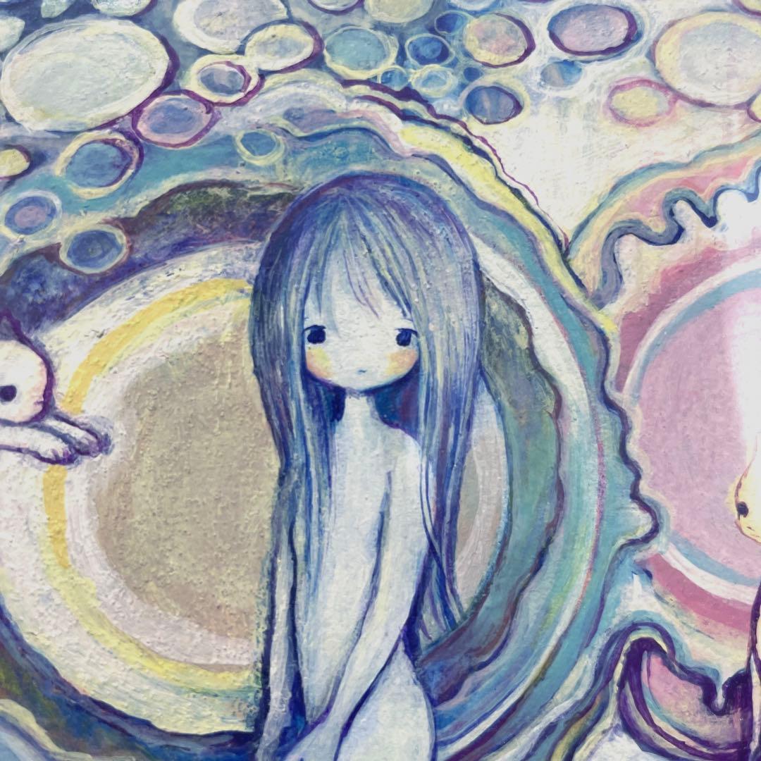 si_ku 黄菊しーく painting 原画　18×23cm(額縁含む)