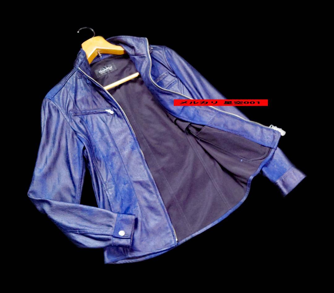 美品 TORNADOMART 紺色 ライダース ジャケット トルネードマート M メンズ