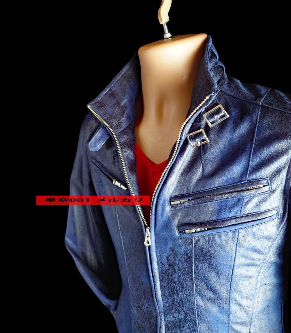 美品 TORNADOMART 紺色 ライダース ジャケット トルネードマート M メンズ