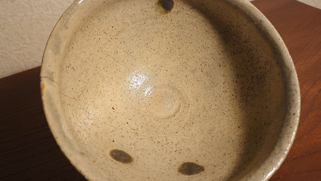 李朝　朝鮮陶器　唐津焼　京焼　白釉　抹茶碗　アンティーク抹茶碗　蔵出し　１客