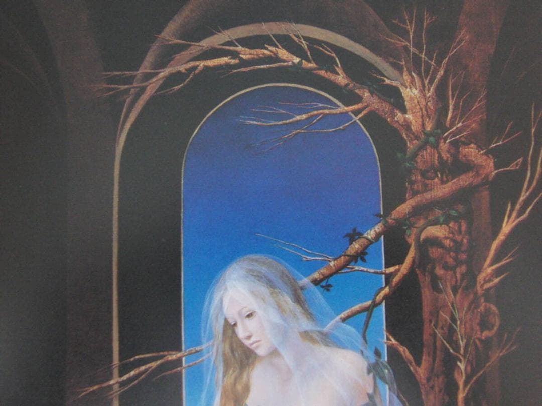 松本匠、【花莉】、希少な額装用画集より、厳選、新品額装、マット額装付、状態良好