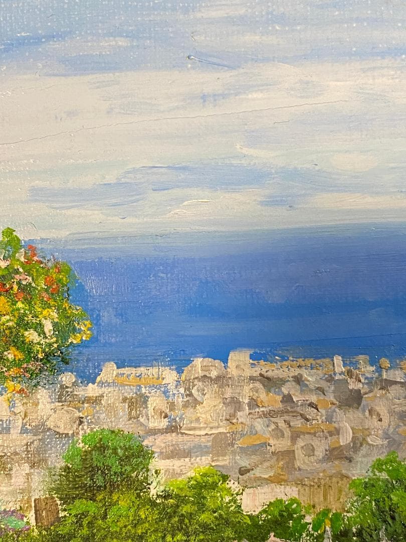 「真作」生田明「プロバンス」風景画　油彩画　額装　サイン有り　F4号