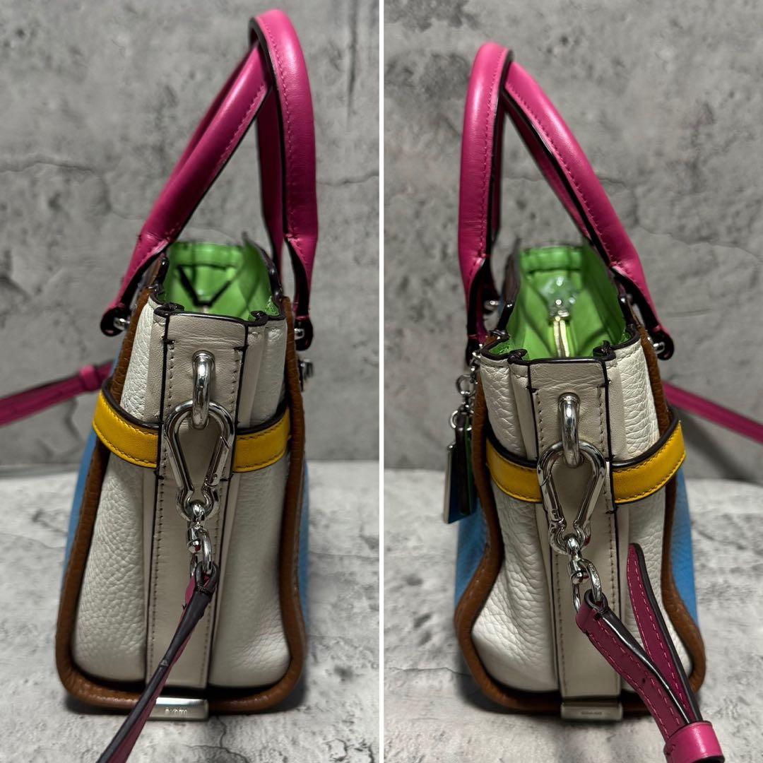 美品✨️希少 コーチ 2way ショルダーバッグ スワッガー レザー マルチカラー