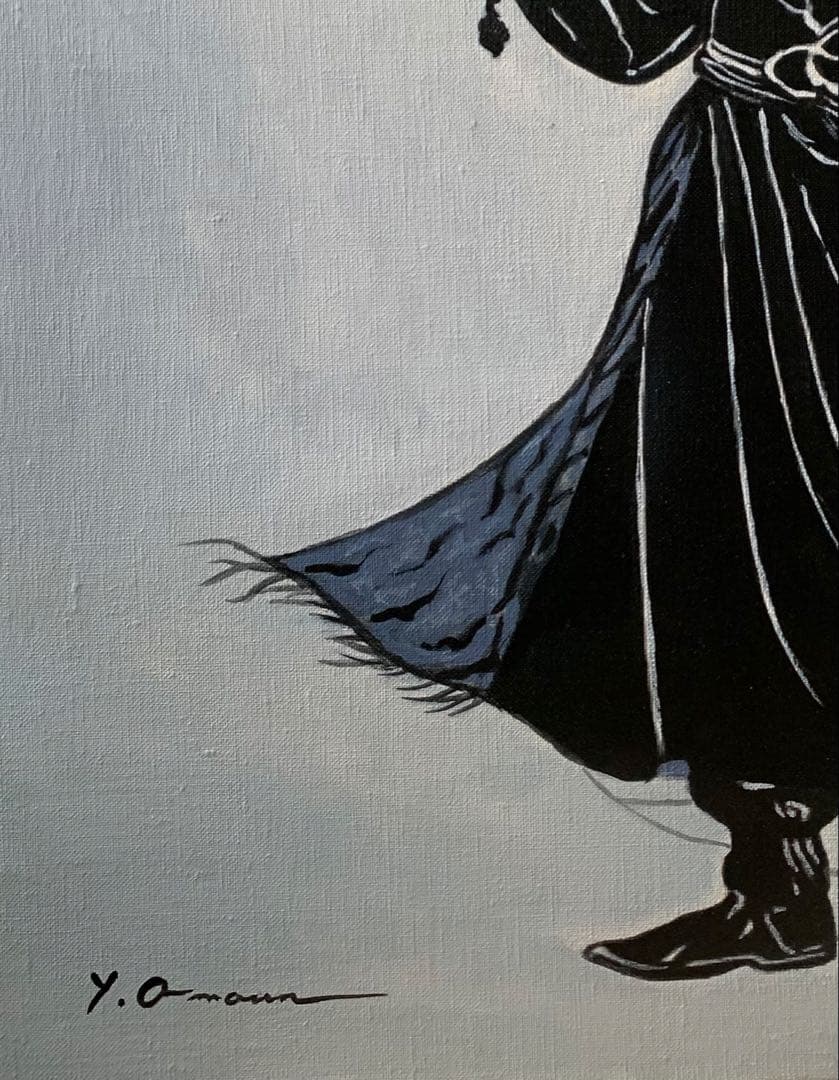 天野喜孝/剣士画/F10号/絵画/額縁/油彩画/肉筆/手書き