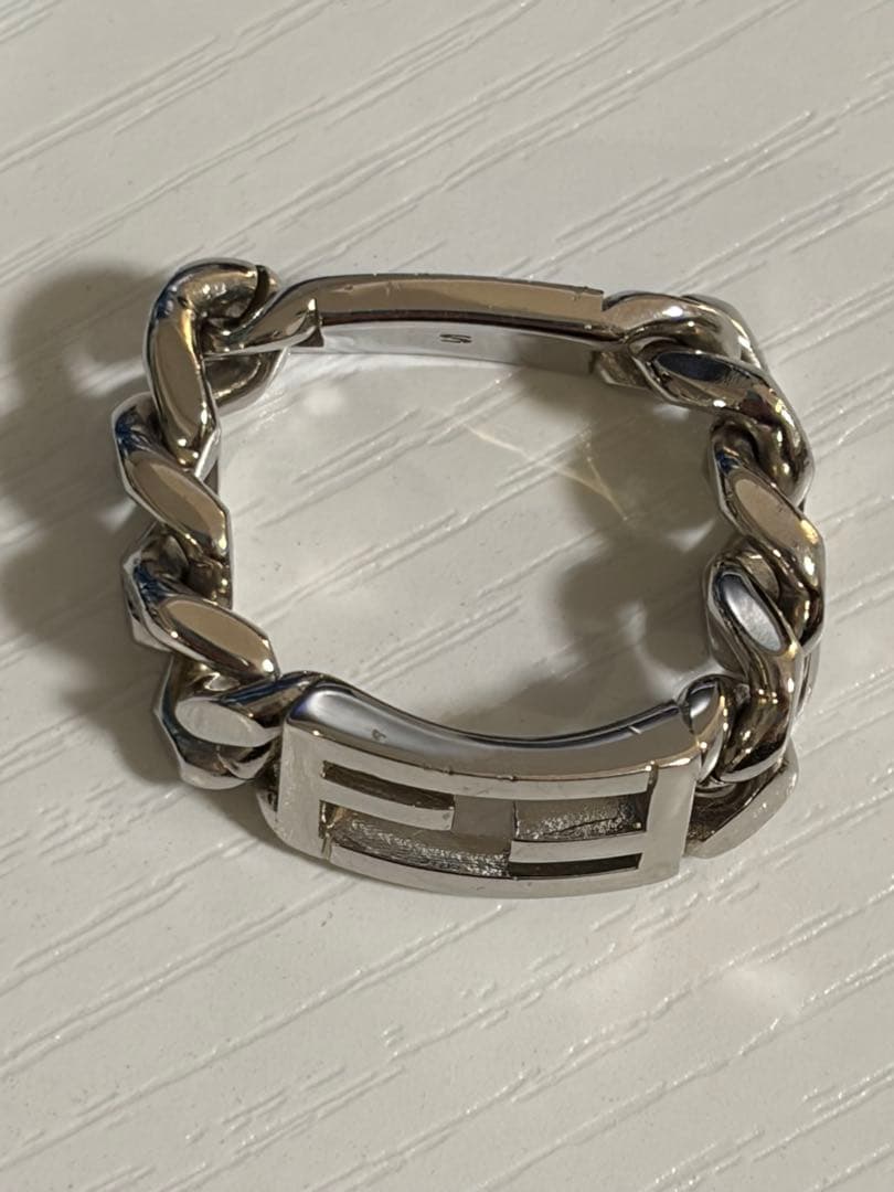 FENDI フェンディ チェーンリング バゲット FFシルバー ロゴSsize