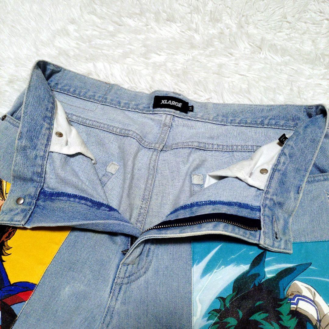 XLARGE 僕のヒーローアカデミア コラボ デニム プリント 刺繍 ヒロアカ