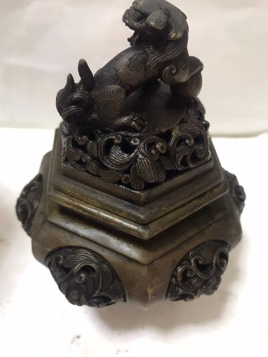 香爐古銅製「中尾貞宗製造」時代物古美術品，書房置物