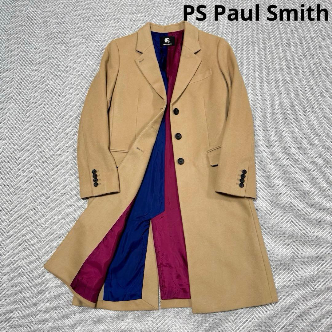 PS ポールスミス ウール100% チェスターコート ベージュ キャメル 40