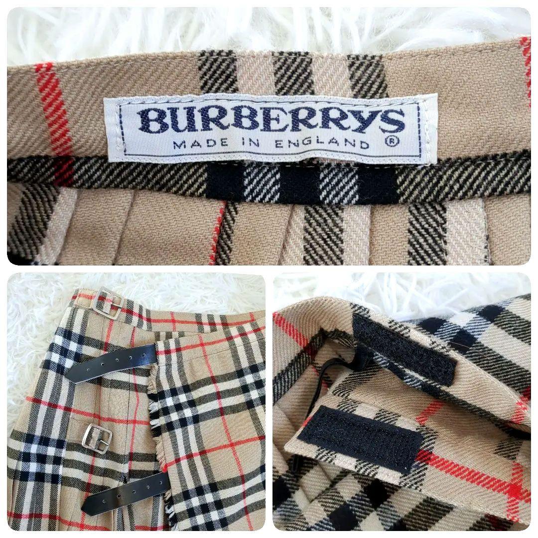 極美品✨️BURBERRY プリーツ フレアスカート ノバチェック ベルト
