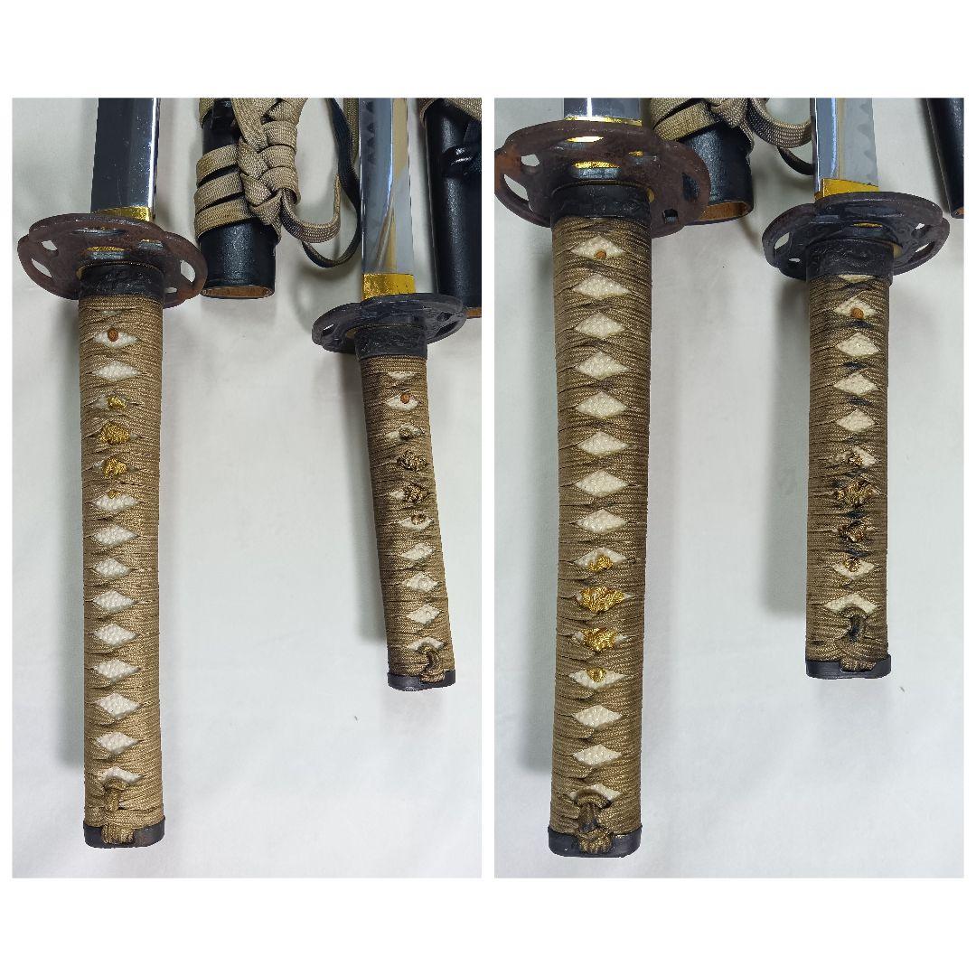 模造刀　模擬刀　日本刀　2振り　刀掛け　美術刀剣 武具　スタンド付　鹿角