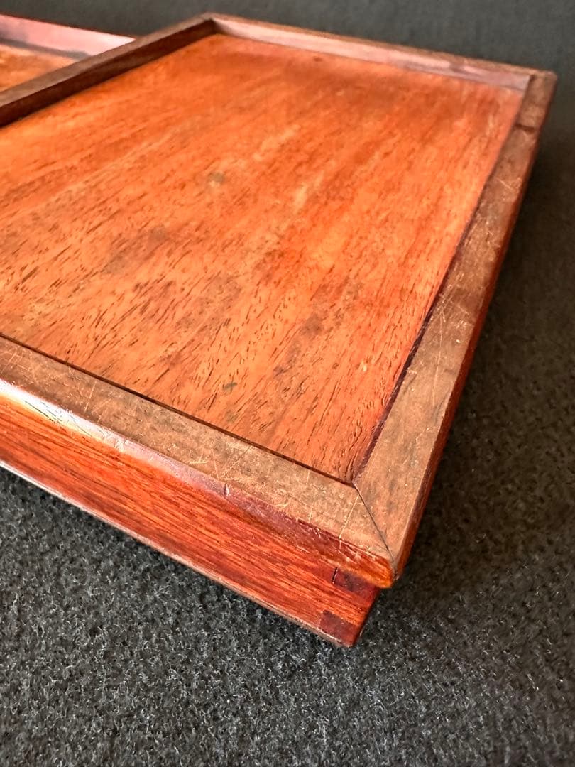 書道具 唐木花梨瘤杢硯箱 画家辻口南華愛用の雨畑硯付　唐木硯箱　硯筥 書道道具