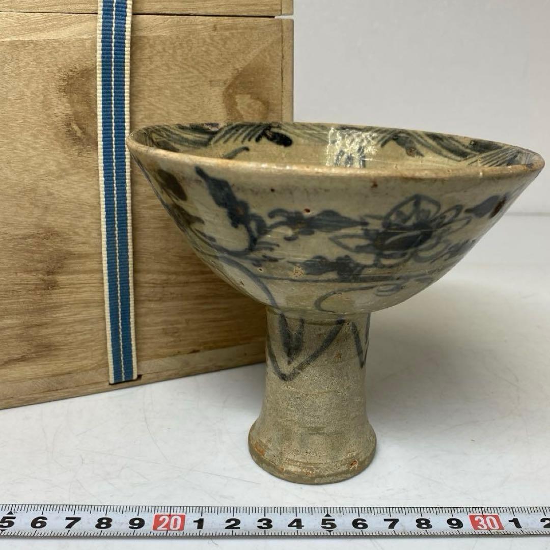 16世紀安南染付高台鉢 タニサ 木箱付 幅約12.7cm 東R8-0205① - メルカリ