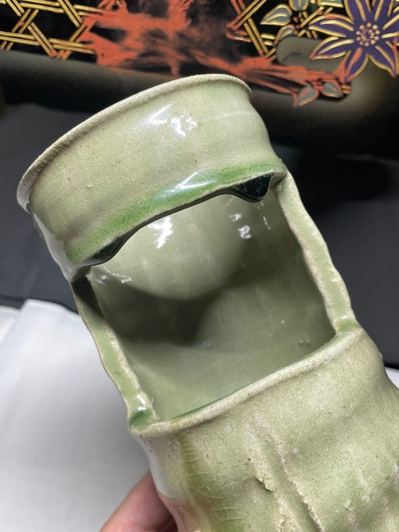 美濃焼。名作家。山田 正和。花器。超美品。舊家蔵出し。茶道具。華道具。