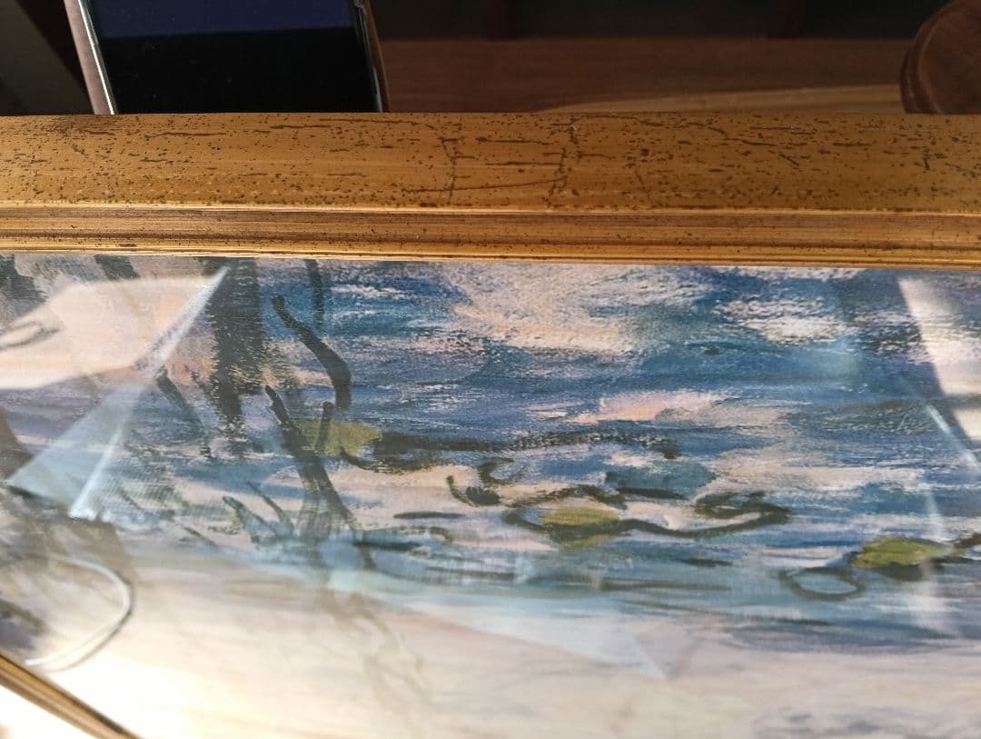 モネ睡蓮　ポスター額装ゴールドフレーム