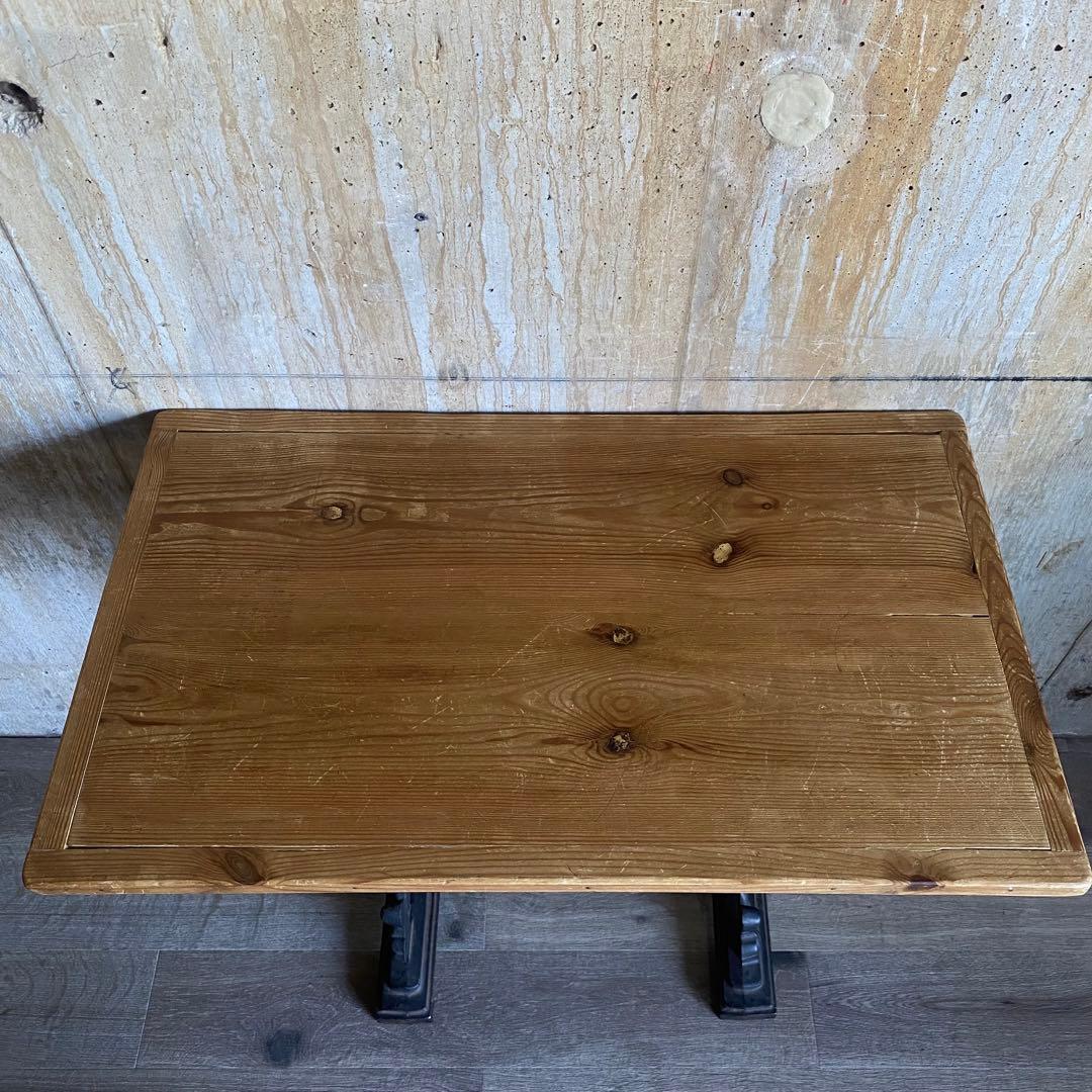 フランスヴィンテージ 鉄脚×古材 アンティークテーブル カフェテーブル