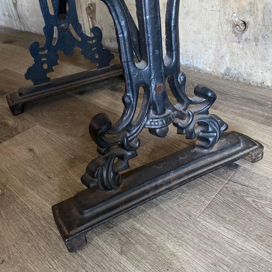 フランスヴィンテージ 鉄脚×古材 アンティークテーブル カフェテーブル