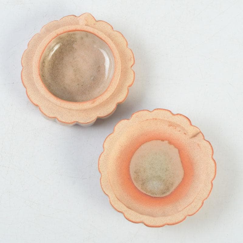 茶道具 萩焼 増野陶花作 花香合 共箱 V 9720