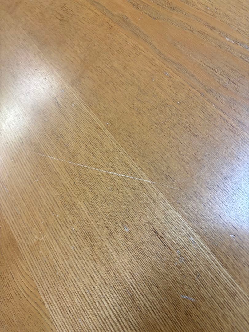 ② 165サイズ　変形P型　ダイニングテーブル　タモ無垢材