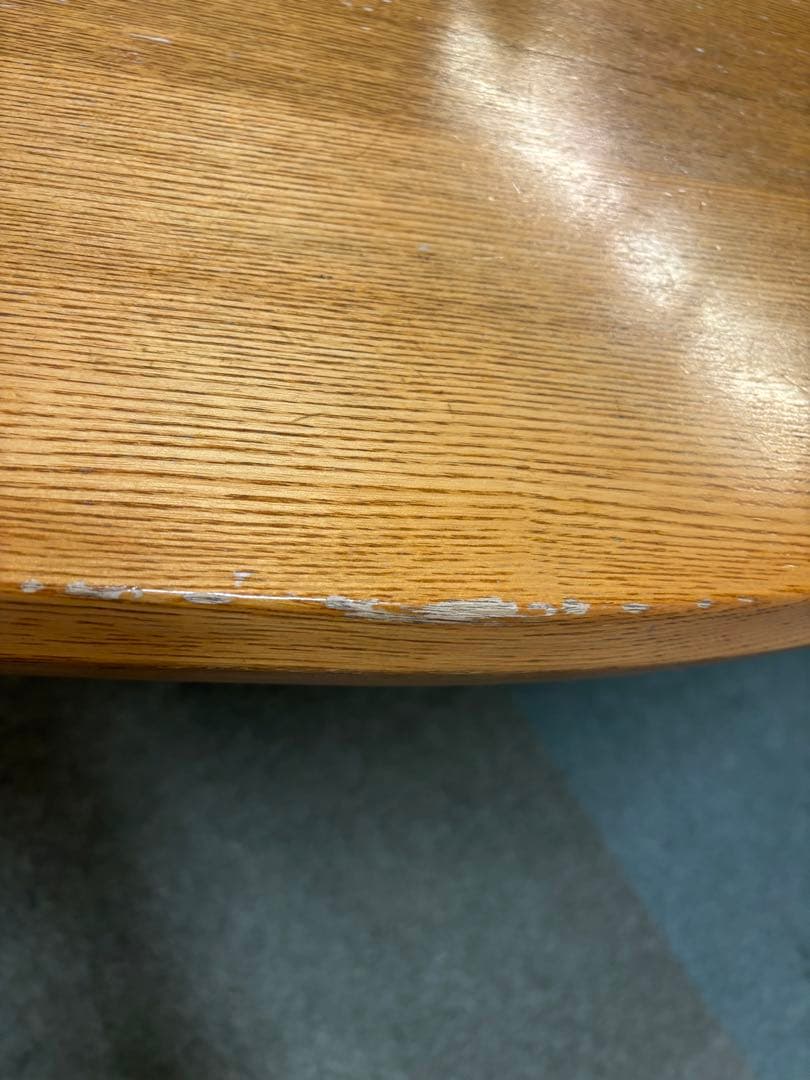 ② 165サイズ　変形P型　ダイニングテーブル　タモ無垢材