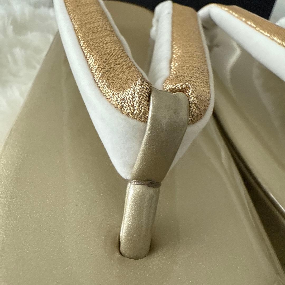 【美品】ゴールドの下駄とバッグのセット