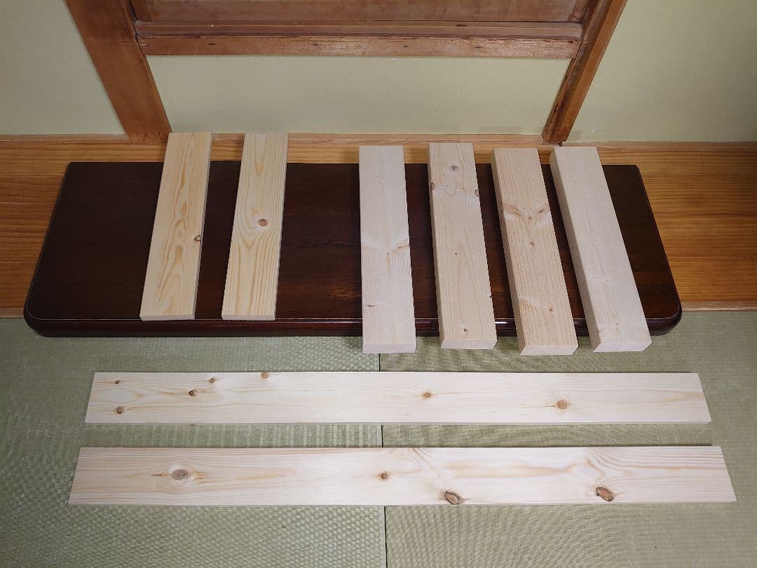 【其の24】中古テーブルを加工したパチスロ実機を置く台（２台用シンプルスタンド）