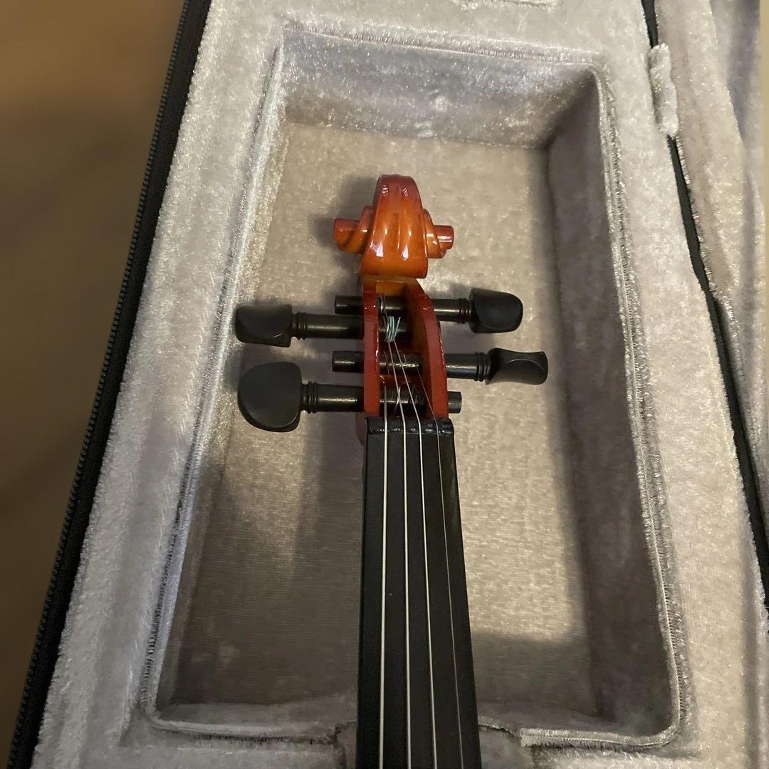 ほぼ未使用。格安オレンジ バイオリン フルサイズ 4/4 ハードケース付き