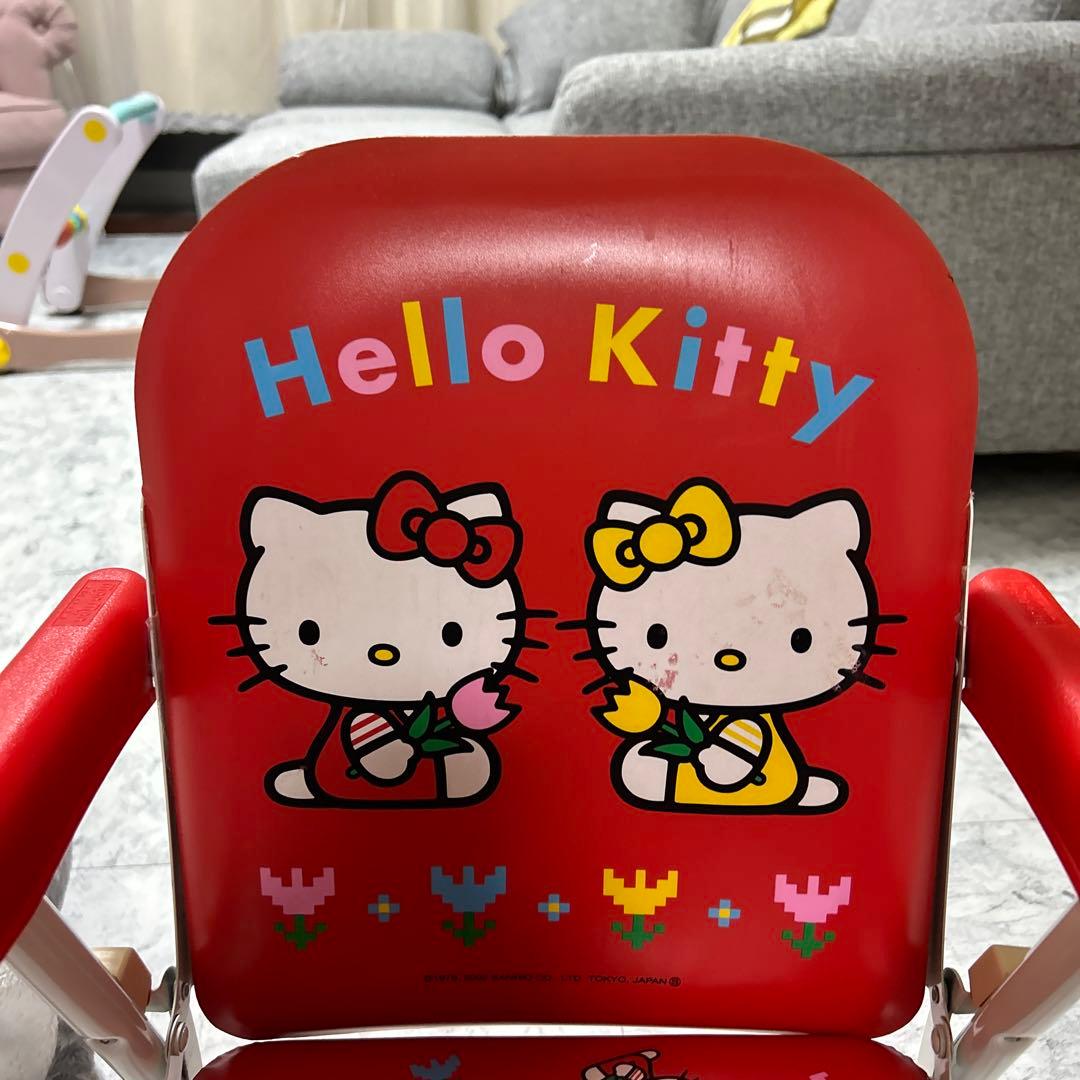 ハローキティ 折り畳み式 チェアー ベビー椅子 レトロ パイプ椅子