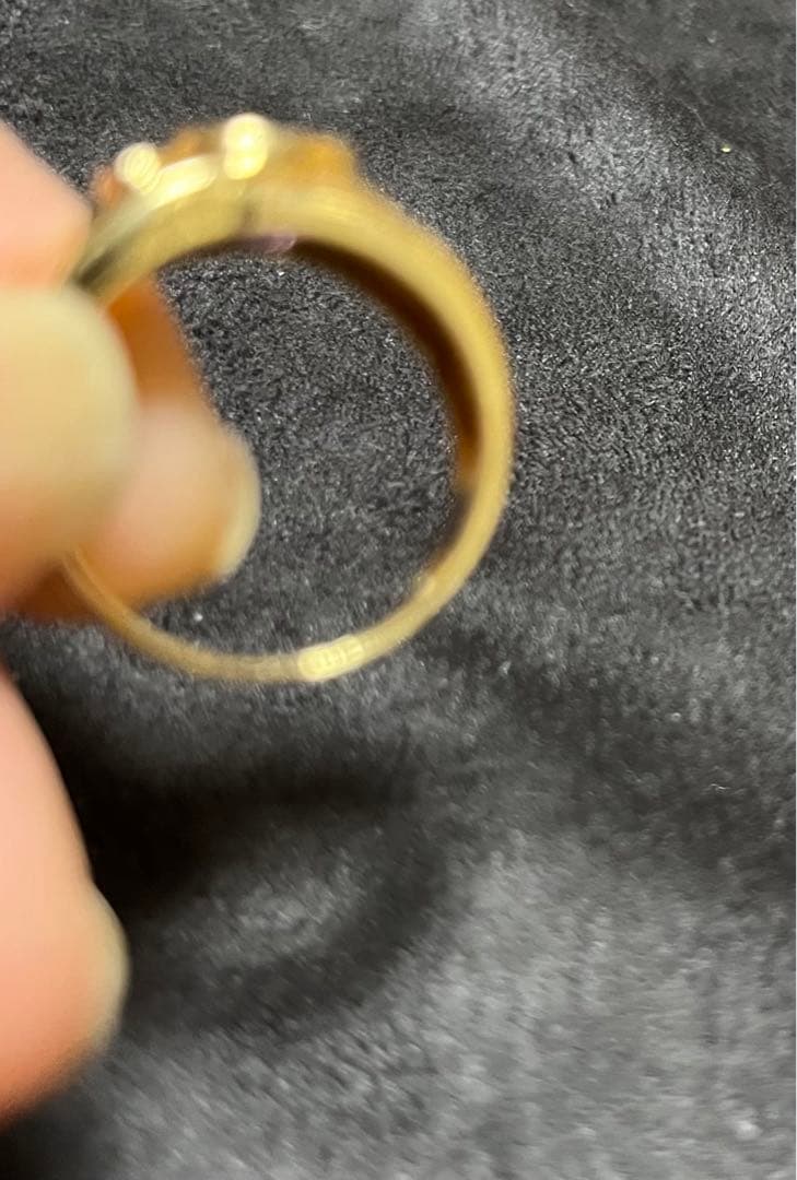 18金リング　アメジスト　メレダイヤ