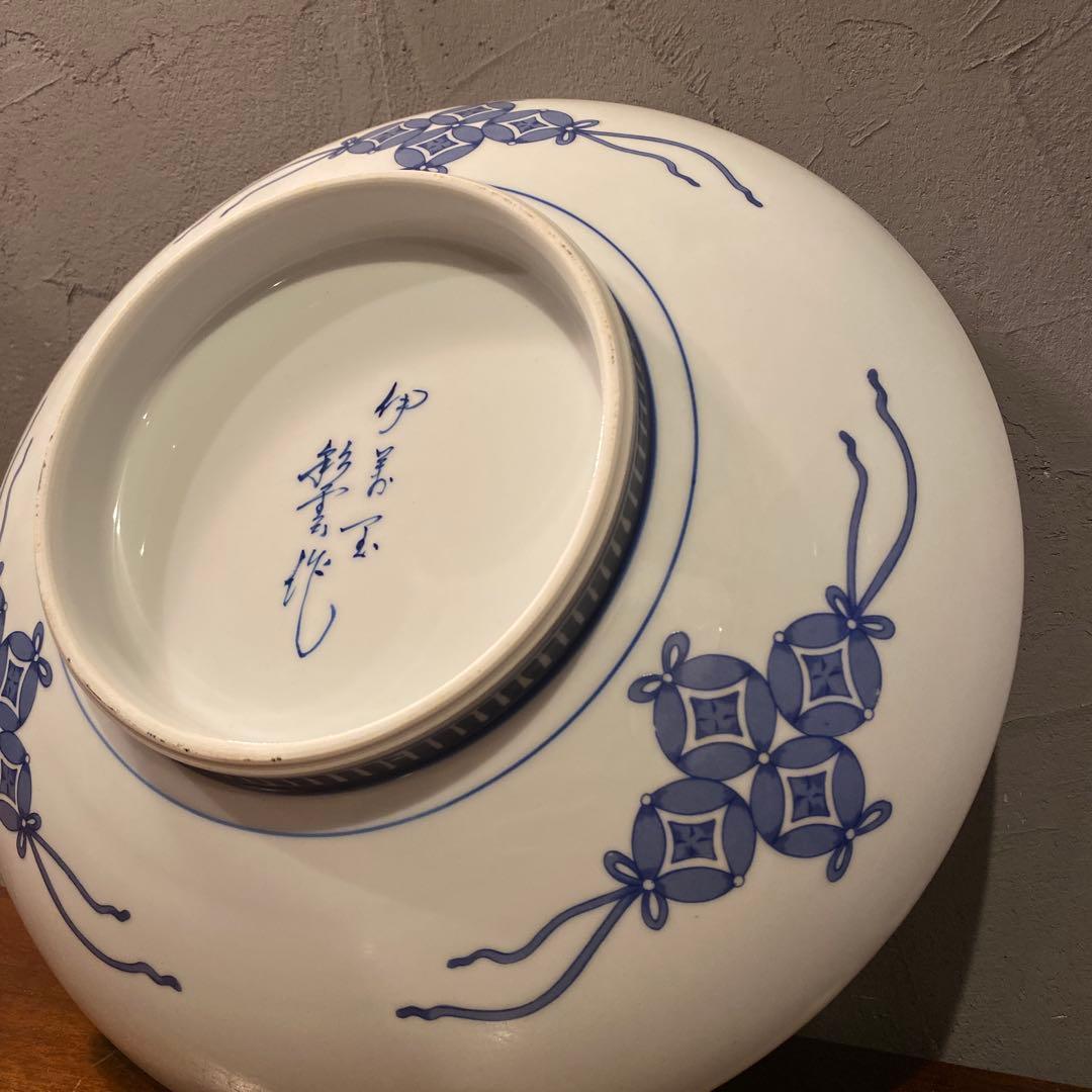 有田焼 色鍋島高台皿 船津彩雲 31cm大皿 共箱付き 古伊万里 骨董品