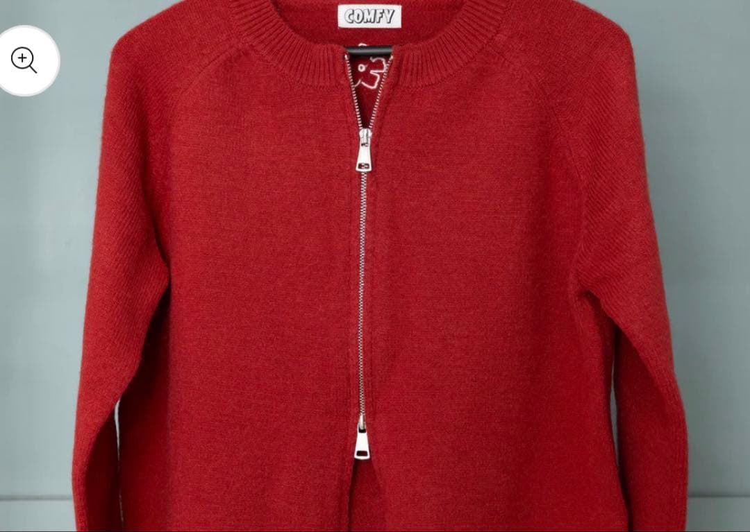 未使用新品 COMFY 岩岡徹 ジップカーディガン 赤